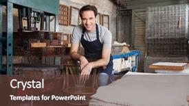  Presentation with textile spinning machine in factory - Amazing slide set having confident mid adult worker lean backdrop and a tawny brown colored foreground