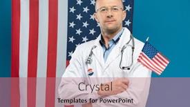  Presentation with stars stripes - Slide deck featuring confident-middle-aged-doctor background and a coral colored foreground