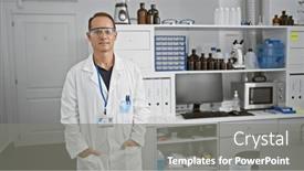  Presentation with groundbreaking - Slide deck with confident-middle-aged-man background and a gray colored foreground