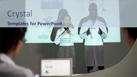  Presentation with lab coats - Presentation theme having confident-multi-ethnic-inters background and a lemonade colored foreground