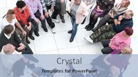  Presentation with older woman - Audience pleasing theme consisting of confident-older-woman-standing backdrop and a light blue colored foreground