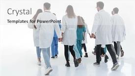  Presentation with stepping - Colorful slide deck enhanced with confident-paramedics-stepping backdrop and a white colored foreground