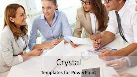  Presentation with new ideas - PPT theme featuring confident partners sharing new ideas background and a lemonade colored foreground