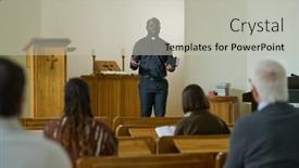  Presentation with sermon - Theme consisting of confident-priest-of-evangelical-church background and a light gray colored foreground