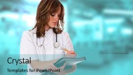  Presentation with taking notes - Presentation theme with caprese italian salad with tomatoes basil and mozzarella background and a coral colored foreground