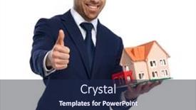  Presentation with real estate - PPT layouts with confident-real-estate-agent background and a navy blue colored foreground