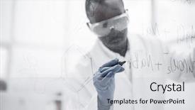  Presentation with structural - Slide deck with confident scientist writing a structural background and a light gray colored foreground