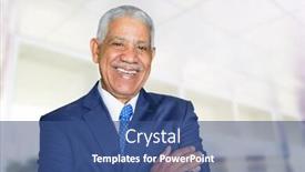  Presentation with working - Amazing slide deck having confident senior businessman who is working backdrop and a ocean colored foreground