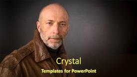  Presentation with leather year book - Amazing PPT theme having confident-smirking-senior-man backdrop and a wine colored foreground