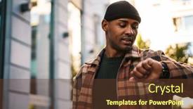  Presentation with afro - Amazing slide deck having confident-stylish-young-afro-american backdrop and a tawny brown colored foreground