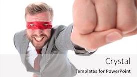  Presentation with forward - Slides having confident-superhero-businessman-flying-forward background and a light gray colored foreground