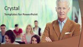  Presentation with elementary school career day and technology and black female teacher - Colorful PPT theme enhanced with confident teacher in school backdrop and a soft green colored foreground