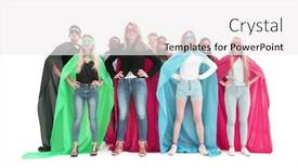  Presentation with team - Amazing slides having confident-team-of-superheroes-looking backdrop and a white colored foreground