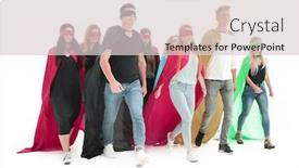  Presentation with confident - Cool new presentation theme with confident-team-of-superheroes-moving backdrop and a light gray colored foreground