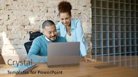  Presentation with virtual team - PPT layouts with confident-team-virtual-conference background and a  colored foreground