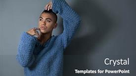  Presentation with transgender - Amazing slides having confident-transgender-posing-while-standing backdrop and a tawny brown colored foreground