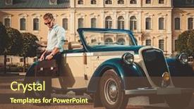  Presentation with confident - Presentation theme featuring confident wealthy young man background and a tawny brown colored foreground