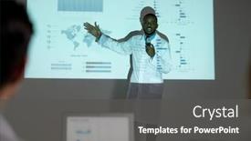  Presentation with lab coat - PPT theme with confident-young-afro-american-medical background and a dark gray colored foreground