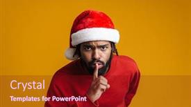  Presentation with afro - Slide set with confident-young-bearded-afro-american background and a crimson colored foreground