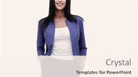  Presentation with confident - Colorful PPT theme enhanced with confident-young-businesswoman-standing backdrop and a cream colored foreground