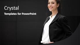  Presentation with confident - Presentation theme featuring confident-young-female-manager-outdoor background and a dark gray colored foreground