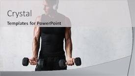  Presentation with wireless power transfer - Beautiful presentation featuring confident-young-fit-sportsman-exercising backdrop and a light gray colored foreground