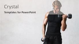  Presentation with confident - Presentation theme with confident-young-fit-sportsman-exercising background and a light gray colored foreground