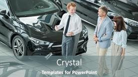  Presentation with confident - Theme enhanced with confident-young-male-manager background and a gray colored foreground