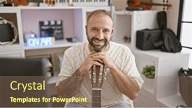  Presentation with music classic - PPT layouts consisting of confident-young-man-a-handsome and a violet colored foreground