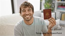  Presentation with philippine - PPT layouts consisting of confident-young-man background and a coral colored foreground