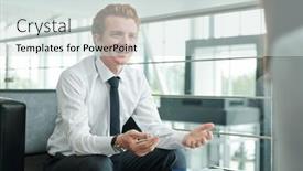  Presentation with car buying - Slides featuring confident-young-manager-of-auto background and a soft green colored foreground