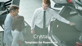  Presentation with car sales - Theme consisting of confident-young-sales-manager background and a gray colored foreground