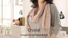  Presentation with confident - Colorful slides enhanced with confident young woman smiling at home with hands in pockets backdrop and a coral colored foreground