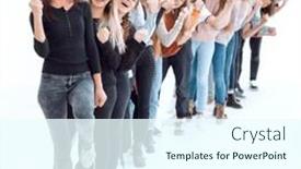  Presentation with greek column front - PPT layouts featuring confident-young-woman-standing background and a  colored foreground