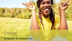  Presentation with rasta - Presentation design consisting of confident-young-woman-with-rasta background and a  colored foreground