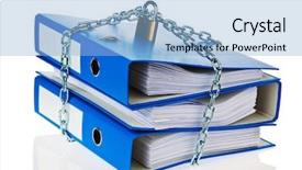  Presentation with data privacy - Cool new presentation theme with confidential - file folder with chain backdrop and a light blue colored foreground
