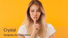  Presentation with pretty girl - PPT layouts having confidential - portrait of a pretty young background and a yellow colored foreground