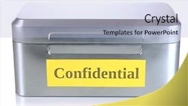  Presentation with information - Presentation featuring confidential information in silvery box background and a  colored foreground