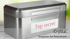  Presentation with information - Cool new PPT layouts with confidential information in silvery box backdrop and a light gray colored foreground