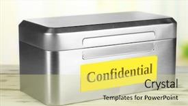  Presentation with information - Cool new slides with confidential information in silvery box backdrop and a blonde colored foreground