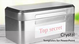  Presentation with information technolgy security - PPT theme with confidential information in silvery box background and a light gray colored foreground