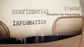  Presentation with information - PPT theme having confidential-information-phrase-written background and a lemonade colored foreground