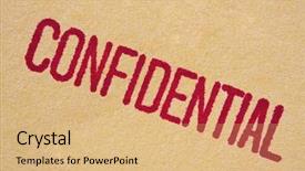  Presentation with manila - Slide set featuring confidential stamp on manila paper background and a coral colored foreground