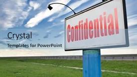  Presentation with classified - Presentation theme having bilboard - confidential top secret classified information background and a light blue colored foreground