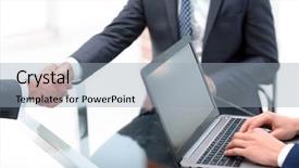  Presentation with contract farming - PPT theme with confirmation - businessmen confirm the signing background and a  colored foreground