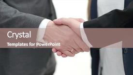 Presentation with confirmation business - PPT theme featuring confirmation of the transaction handshake background and a coral colored foreground
