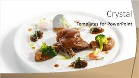  Presentation with main course - PPT layouts enhanced with confit-duck-leg-with-vegetables background and a white colored foreground