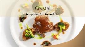  Presentation with main course - Slide set consisting of confit-duck-leg-with-vegetables background and a lemonade colored foreground