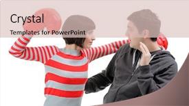  Presentation with fight - Beautiful PPT theme featuring conflict - fight isolated against white background backdrop and a lemonade colored foreground