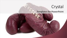  Presentation with pair of gloves - Slides with conflict interest - pair of vintage antique boxing background and a white colored foreground